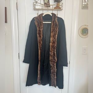Vintage Fur Lined Trench Coat